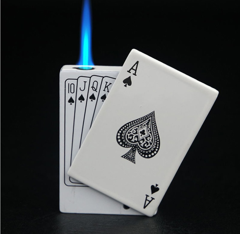 Poker Card Metal Windproof Straight Forward Creative Personalized Lighter - Image 5