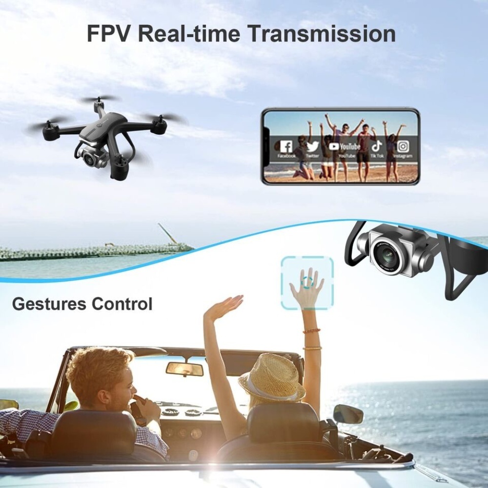V14 Professional Drone 6K HD Dual Camera Wifi FPV Portable RC Quadcopter 2 BATTERY,Drones Suitable For Adults & Beginners.Logistics Is Randomly Sent By UPS,USPS,Self-pickup. - Image 7