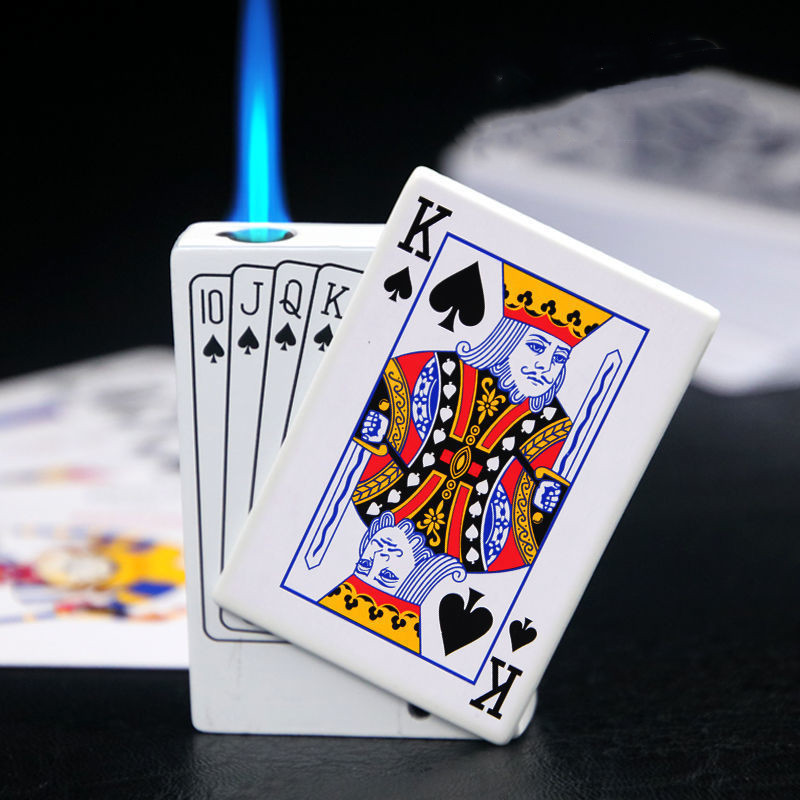 Poker Card Metal Windproof Straight Forward Creative Personalized Lighter - Image 4