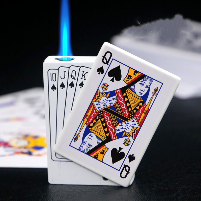 Poker Card Metal Windproof Straight Forward Creative Personalized Lighter - Image 9