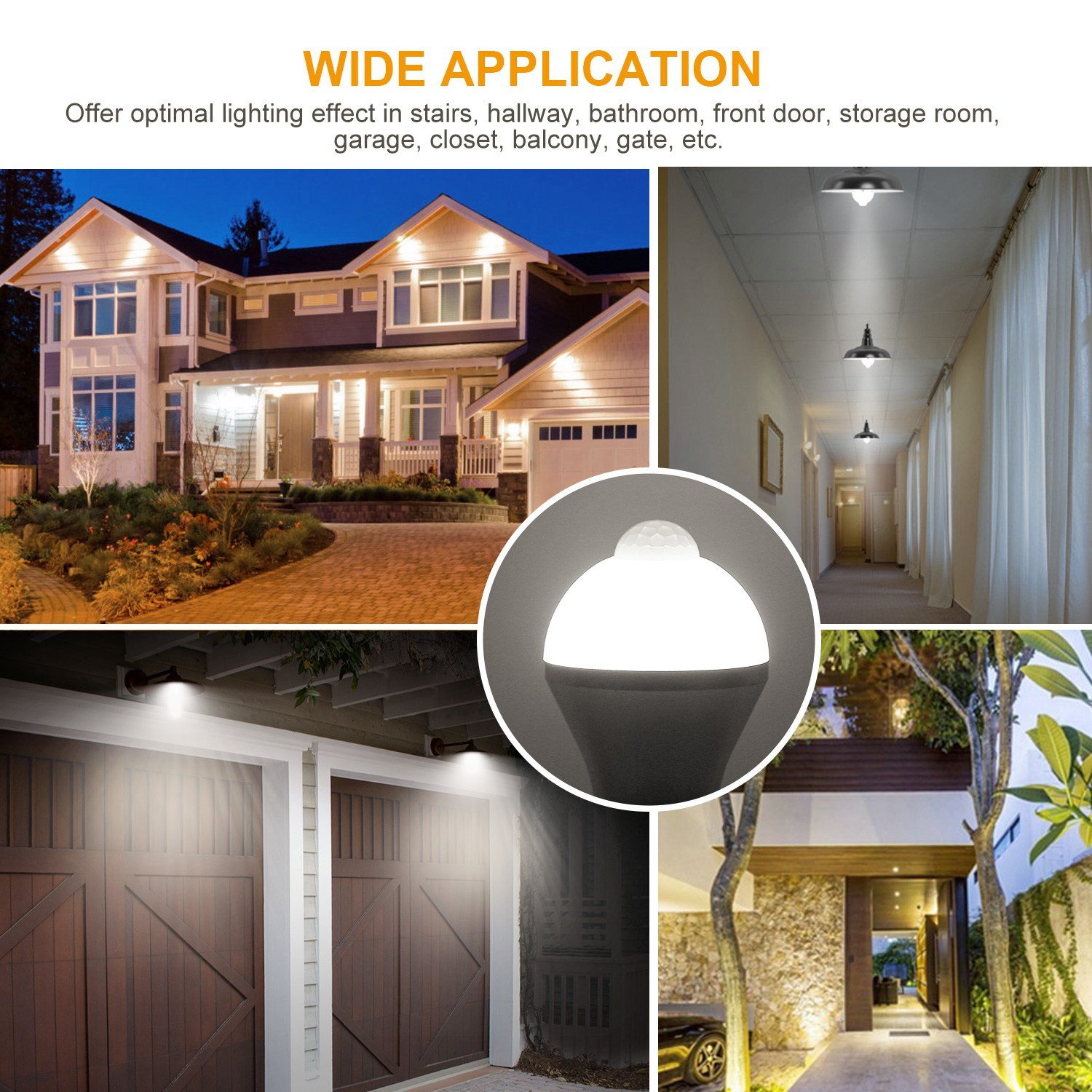 E27 Motion Sensor Light Bulb 9W 6500K Dusk To Dawn Automatic On-Off LED Light Bulb Indoor Outdoor Use - Image 9