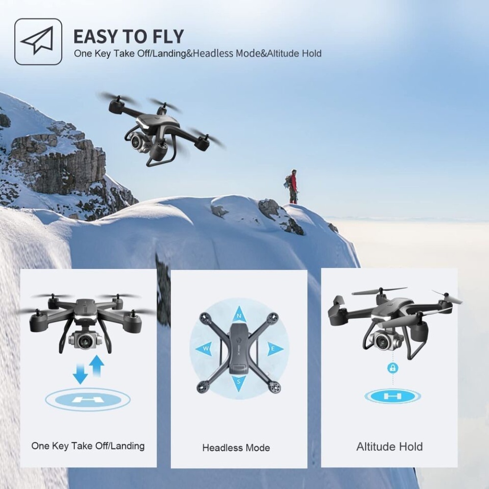 V14 Professional Drone 6K HD Dual Camera Wifi FPV Portable RC Quadcopter 2 BATTERY,Drones Suitable For Adults & Beginners.Logistics Is Randomly Sent By UPS,USPS,Self-pickup. - Image 9