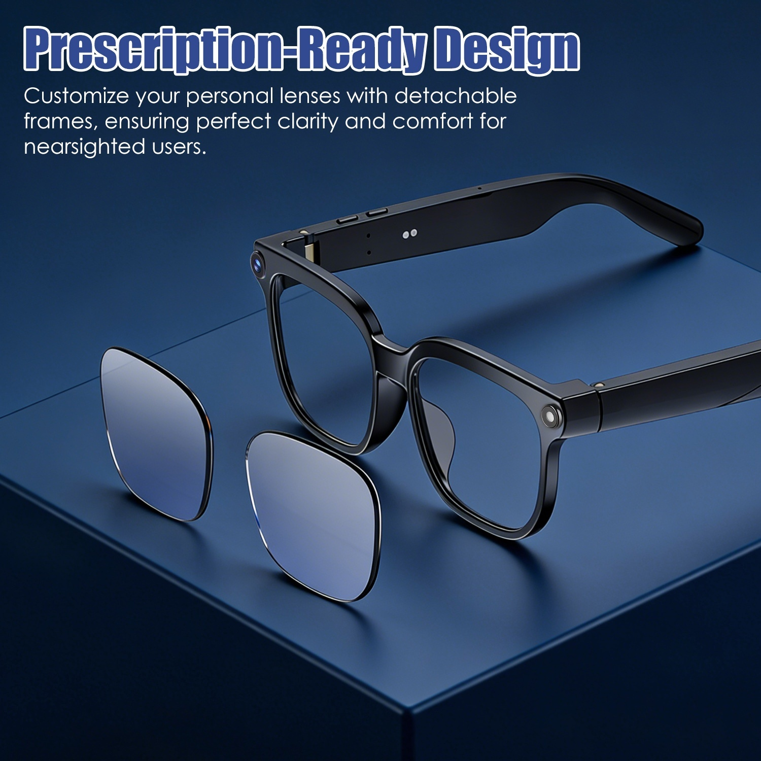 1Pc AI Smart Glasses With Camera And Audio 8MP HD1080P Real Time Translation 139 Languages Voice Assistant AI Photo Recognition Music Playback & Hands-Free Calling For Travel Meeting Vlog - Image 6