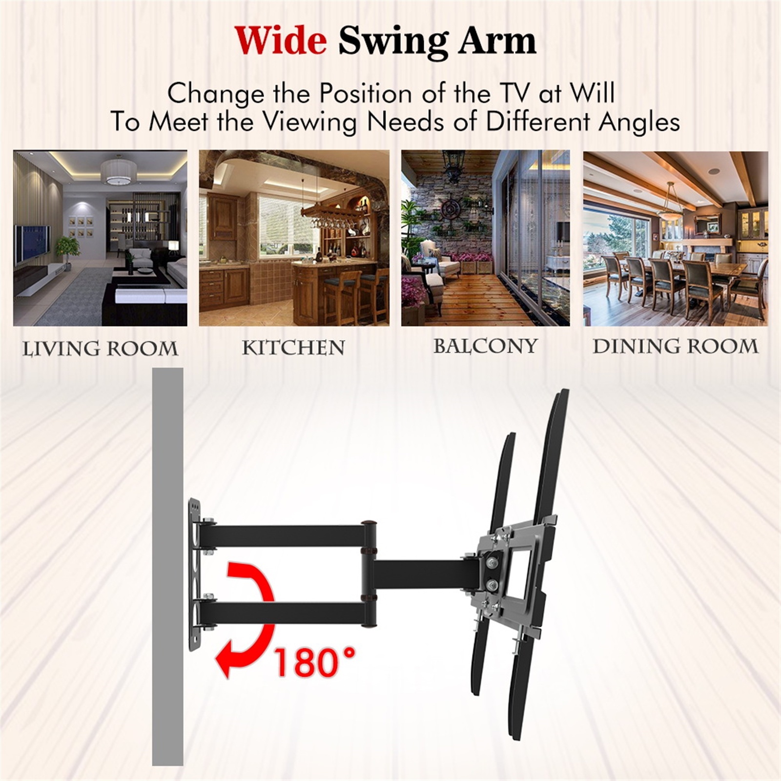 32-65 Inch Single Pendulum Small Base TV Stand TMXD-103 Load Bearing 35KG - Image 8