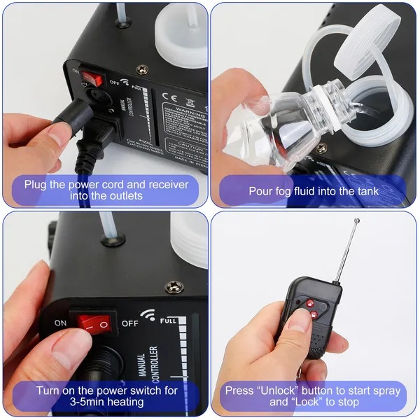 400W Fog Machine RGB LED Party Club DJ Fogger Rapid Heating Remote Control Wedding Stage Smoke Machine - Image 4