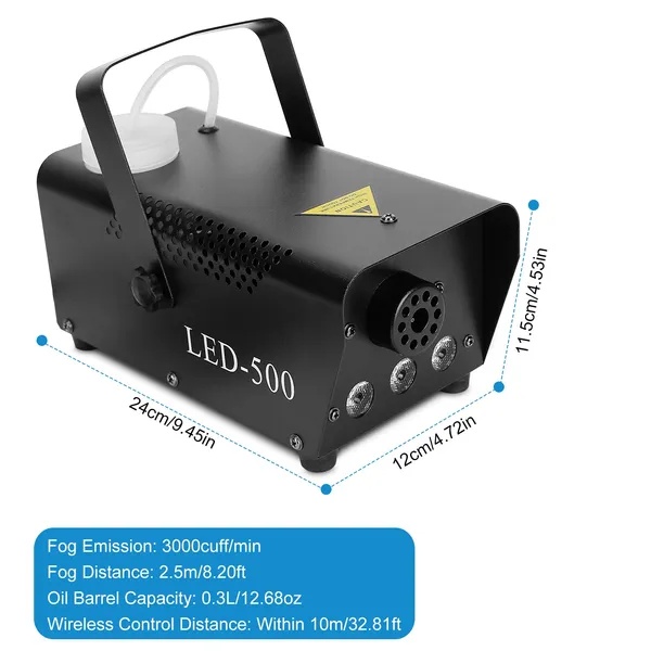 400W Fog Machine RGB LED Party Club DJ Fogger Rapid Heating Remote Control Wedding Stage Smoke Machine - Image 3