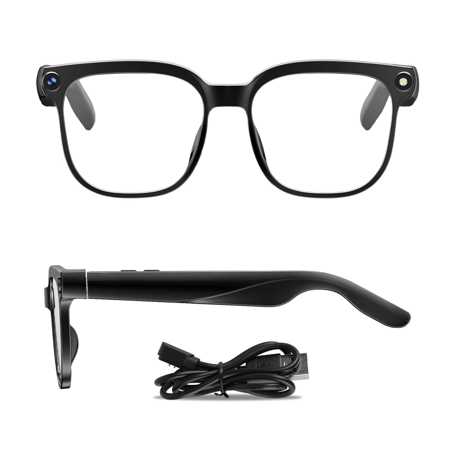 1Pc AI Smart Glasses With Camera And Audio 8MP HD1080P Real Time Translation 139 Languages Voice Assistant AI Photo Recognition Music Playback & Hands-Free Calling For Travel Meeting Vlog - Image 8