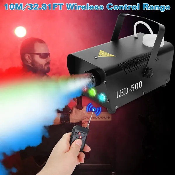 400W Fog Machine RGB LED Party Club DJ Fogger Rapid Heating Remote Control Wedding Stage Smoke Machine - Image 2